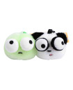 Bulging-Eye Magnetic Plush Character Keychain Set - g/w